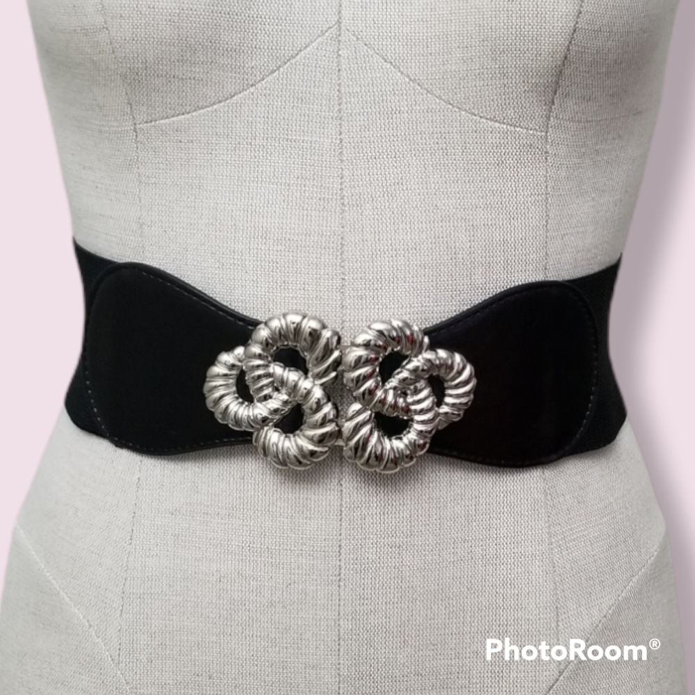 Knot Buckle Wide Elastic Corset Belt